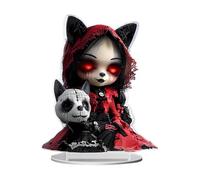 Ornamento de Mesa Décoration de table en acrylique pour Halloween, plaque acrylique 2D d'intérieur, plateau à plusieurs niveaux pour les vacances, décoration d'Halloween, panneau de (Red, 15.7x20x1cm)