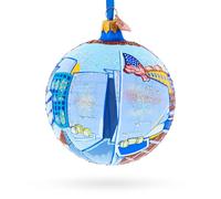 Ornamento de Navidad de Bola de Vidrio del Museo Nacional de la Segunda Guerra Mundial, Nueva Orleans, Louisiana, EE. UU. 4 Pulgadas.
