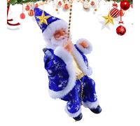 Ornamento De Papá Noel Escalando Cuerda | Decoración De Navidad Musical Que Se - de Pared para Interiores,Para Niños Hogar Exterior Fiestas Puerta Principal Jardín Techo Aula Árbol Ventana Navidad