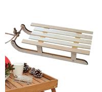 Ornamento de trineo de Navidad - trineo en miniatura de 12cm, haciendo atmósfera de festival | Ornamento de trineeo navideño con facilidad, modelo de trine de madera para la sala de estantería de la