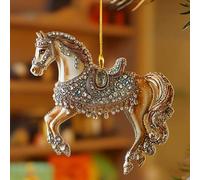 Ornamento Del Cavallo - Figurina 2D in Acrilico per Albero Di Natale, Tavolo, Parete E Finestra | Decorazioni Festive per CASA, Ragazze E Donne, Leggera, Resistente E Idea Regalo