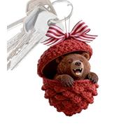 Ornamento en forma de animal para árbol de Navidad - 2D plano colgante de invierno festivo - Adornos de animales de acrílico borla de Navidad, para chimenea de alféizar de la ventana, pared sala de