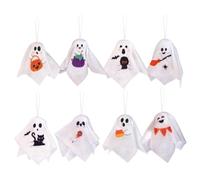 Ornamento fantasma de Halloween, linda decoración colgante de fantasmas, material de poliéster resistente, liviano fácil de colgar, decoración de la fiesta del jardín del patio dels hogar, 3.5 pulgada