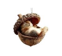 Ornamento Navideños Bellota Animales Madera | Animal La Selva En Ornamento Bellotas | Decoración del Árbol Navidad Bellota con Animales del Bosque En 2D | Colgante Criatura Terrestre Cono Pino