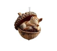 Ornamento Navideños Bellota Animales Madera | Animal La Selva En Ornamento Bellotas | Decoración del Árbol Navidad La Bellota del Erizo Los Animales Bosque 2D | Colgante Criatura Terrestre
