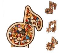 Ornamento Puzzle strumento Nota Musicale, Puzzle Musicale Musicale in Legno con espositore, scultura artistica 3D ad incastro in Legno e decorazioni per il Desktop Della Musica (A#)