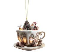 Ornamentos acrílicos de Navidad, diseño único de Vacaciones, 8x7.7x0.3 cm, Colgante de árboles de Navidad, decoración de Vacaciones acrílicas, Materiales, para estantes, mesas de Noche, Lugar