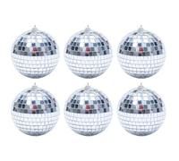Ornamentos de bolas de discoteca - Colgadores de bolas de disco de espejo plateado, decoraciones brillantes, decoración del globo reflectante retro de los 70 | Acentos de decoración de la bola de espe
