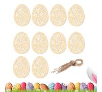 Ornamentos de madera, 8 x 6 cm Easter Eggs Paintable Decorations - Versátil Unfinished Wood Cutouts | Convenient To Install For School Party Home Bedroom Apartment Family Gathering
