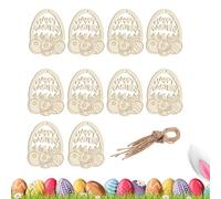 Ornamentos de madera, 8 x 6 cm Easter Eggs Paintable Decorations - Versátil Unfinished Wood Cutouts | Convenient To Install For School Party Home Bedroom Apartment Family Gathering