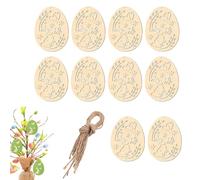 Ornamentos de madera, 8 x 6 cm Easter Eggs Paintable Decorations - Versátil Unfinished Wood Cutouts | Convenient To Install For School Party Home Bedroom Apartment Family Gathering