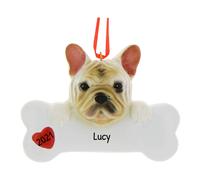 Ornamentos de Navidad para perros personalizados 2024 - Bulldog Christmas Dog Bone Osnaments para amantes de los perros Perros Primer adorno de Navid