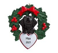 Ornamentos de Navidad para perros personalizados 2024 - Corazadora de perros Negro Adorno de Navidad Adorno Corazn Perros Primer adorno de Navidad 2