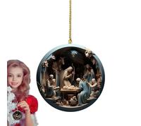 Ornamentos Navideños Religiosos,Decoración Religiosa de Acrílico 2D | de Jesús para Árbol de Navidad,para Hogar, Árbol del Jardín, Pascua, Estantería, Interior del Coche, Tirador de la Puerta, Ramas