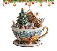 Ornaments Christmas Tree, 2D Holiday Decoration for Festive Cheer, Seasonal Hanging Design, with Lightweight Build, Ornament for Car Interior Door Backpack Bookshelf Bedside Fireplace Mantel Wind