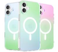 ORNARTO Funda Magnética para iPhone 16 Cambiante Aurora | Compatible con MagSafe,Protección de Cámara,Magnética Carcasa Translúcida Mate Trasera,Iridiscente Fluorescente y Colorida