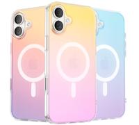 ORNARTO Funda Magnética para iPhone 16 Plus Cambiante Atardecer | Compatible con MagSafe,Protección de Cámara,Magnética Carcasa Translúcida Mate Trasera,Iridiscente Fluorescente y Colorida