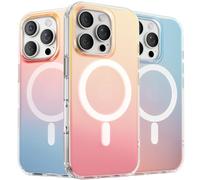 ORNARTO Funda Magnética para iPhone 16 Pro Cambiante Atardecer | Compatible con MagSafe,Protección de Cámara,Magnética Carcasa Translúcida Mate Trasera,Iridiscente Fluorescente y Colorida