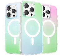ORNARTO Funda Magnética para iPhone 16 Pro Cambiante Aurora | Compatible con MagSafe,Protección de Cámara,Magnética Carcasa Translúcida Mate Trasera,Iridiscente Fluorescente y Colorida