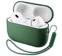 ORNARTO Funda para AirPods Pro 3 (2025), Silicona Líquida Premium (Interior Rígido Indeformable), con Cordón y Herramienta de Extracción,Funda Compatible con AirPods Pro 3ª Gen,Verde Trébol