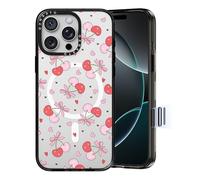 ORNARTO Funda para iPhone 16 Pro MAX 6.9" con Control de Cámara - Compatible con MagSafe, Carcasa Transparente con Dibujos, Resistente a Golpes, Cereza Espumosa