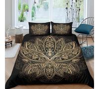 Ornate Mandala Art Funda de Edredón Microfibra 3 Piezas Compuesto Impresión 3D Cierre de Ornate Mandala Arte Funda Edredon Fundas de Almohada Suave Antialérgica for jóvenes Single（135x200cm）