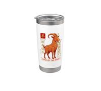 Ornate Red 2027 Año de la Cabra Año Nuevo Chino Zodiaco Vaso térmico de acero inoxidable de doble pared
