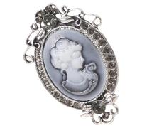 Ornate Vintage Styles Brooch Featuring Intricate Maiden Cameo Artwork In Shimmering Gold Finish Evening Event Brooch Elegant Lady Maiden Pin Set, talla única, como se describe