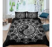 OrnateMandalaStyle Funda Edredon Microfibra Suave 3 Piezas Estampado 3D Cremallera Oculta OrnateMandalaStyle Funda de Edredón con Funda de Almohada Lavables Transpirable for niña Double（200x200cm）