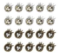 Ornazy 20 dijes de nido de pájaro de estilo tibetano con diseño de huevo de golondrina para hacer joyas, pulseras, collares, aretes