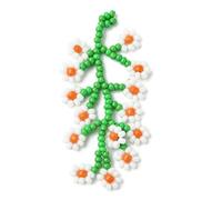 Ornazy 5 colgantes de flores de cristal hechos a mano con ramas pequeñas verdes para colgar adornos florales de primavera para hacer joyas, pulseras, collares, Metal no precioso