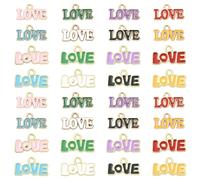 Ornazy 80 dijes coloridos con letras de amor, esmaltados, para hacer joyas, pulseras, pendientes, collares, regalos