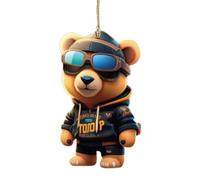 Ornement De Suspension De Voiture Ours - Pendentif Rétroviseur Mignon, Décor Acrylique Suspendu, Accessoire Intérieur Auto Créatif | Décoration Voiture, Cadeau Pour Amis, Couple, Famille