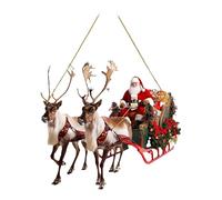 Ornement De Traîneau Du Père Noël - Décoration Suspendue En Acrylique 2D Avec Rennes Et Traîneau , Décor D’Arbre De Nosël | Ornement Festif Pour Maison Bureau Intérieur Extérieur Saison De Noël