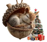 Ornements Animaux, Décorations Drôles Gland 3D Décor Noël Animauxs et Pommes de Pin | Idéal pour Fenêtre, Porte, Manteau de Cheminée, Salon, Chambre, Patio, Jardin, Porche, Fête