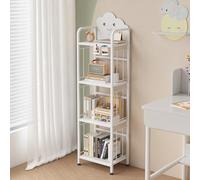 Ornestia Estantería Infantil de 4 Niveles, Librería Marco de Metal | Biblioteca de Estilo Industrial, Para Estudio,Salón,Oficina en casa, Blanco
