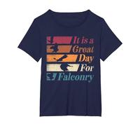 Ornitología Cetrero Es un Gran día para la cetrería Camiseta, Mujer Tallas Grandes, Azul Marino, 1XL Grande