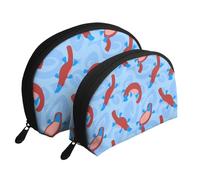 Ornitorrinco Animal Salvaje de Dibujos Animados Lindo, Bolsa de Maquillaje de Concha, Monedero pequeño para Mujer, Bolsa de artículos de tocador, Bolsa de cosméticos, 2 Piezas