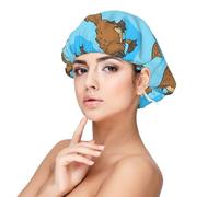 Ornitorrinco australiano divertido,Gorro de dormir de satén para adultos - Gorro de dormir elástico para mujer, cubrecabello nocturno