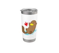 Ornitorrinco enamorado Vaso térmico de acero inoxidable de doble pared