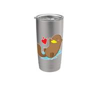 Ornitorrinco enamorado Vaso térmico de acero inoxidable de doble pared