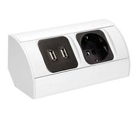 ORNO AE-1310 (GS) Enchufe USB de Esquina para Cocina 2xUSB 1 Enchufe Versión Schuko Longitud del Cable 0,5 m Carga máxima 3680 W