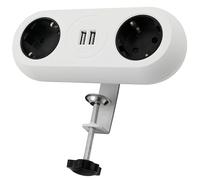 Orno AE-13133 (GS) Enchufe Multiple 2 Tomas de Corriente 2 Usb Longitud Del Cable 1,4m (Blanco)