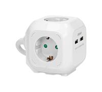 ORNO AE-13144 (GS) Cubo regleta Schuko, 2 x Cargador USB, 1,4 m H05VV-F 3x1,5 mm2 - Producto para el Mercado alemán