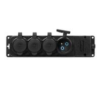 ORNO Distribuidor del Taller Enchufe Exterior Estanco 4 Enchufes IP44 230V 16A Resistente a Los Impactos, No Combustible (Versión Francesa)