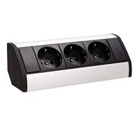ORNO GM-9001(GS) 3 Enchufes Cocina Montaje En Superficie de 45 ° 3680W para Cocina, Oficina y Encimera (Negro)