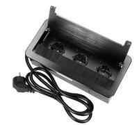 Orno GM-9026(GS)/B Enchufe Empotrable Mesa con Borde Plano Fresado, Cepillo para el Polvo y Cable de 1,5 m, 3x2P+Z Schuco