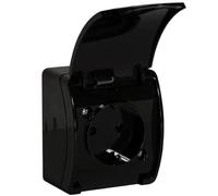 ORNO OE-7105(GS)/B Enchufe 2P+Z Schuko IP44 (Negro)