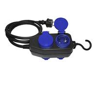 ORNO OR-AE-13160(GS) - Enchufe múltiple para exteriores (IP44, 4 enchufes con gancho para colgar, cable de 10 m)