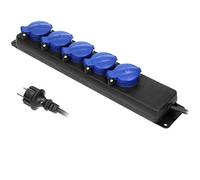 ORNO OR-AE-13193(GS)/3M Enchufe Exterior para Taller al Aire Libre IP44 de 5 vías con 3m de Cable (3m)